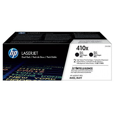 HP 410X (CF410XD) 2-Pack High Yield Black Original LaserJet Toner Cartridges (2 x 6500 Yield)