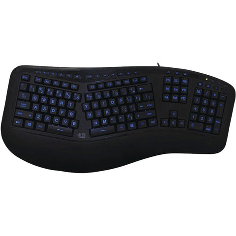 Adesso, Inc Color Illuminated Ergonomic Keyboard