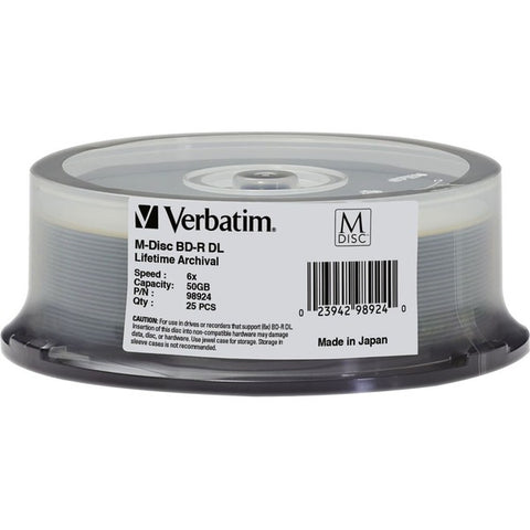 Verbatim America, LLC Verbatim M-Disc - 25 x BD-R DL - 50 GB 8x - spindle