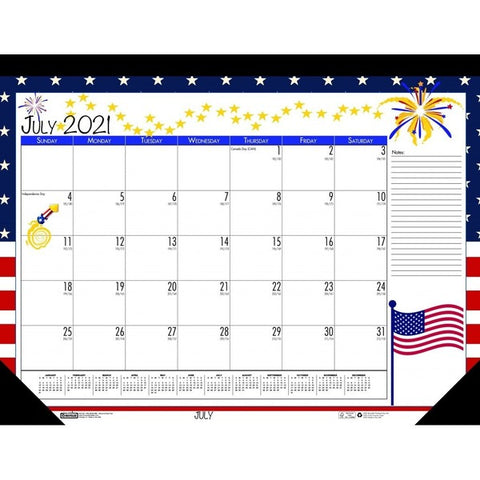 House of Doolittle Monthly Deskpad Calendar Academic Seasonal Holiday Depictions 22 x 17 Inches