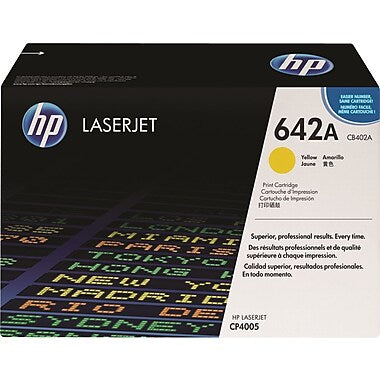 HP 642A (CB402A) Color LaserJet CP4005 Yellow Original LaserJet Toner Cartridge (7500 Yield)