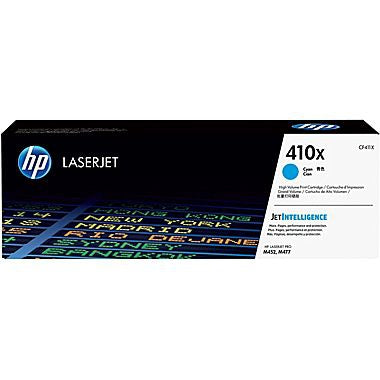 HP 410X (CF411X) Color LaserJet Pro M452 MFP M477 High Yield Cyan Original LaserJet Toner Cartridge (5000 Yield)