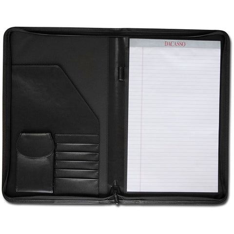 Dacasso Limited, Inc Black Deluxe Zip-Around Portfolio - Legal Size
