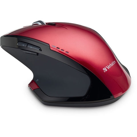 Verbatim America, LLC Verbatim Deluxe - Mouse - 8 buttons - wireless - 2.4 GHz - USB wireless receiver - red