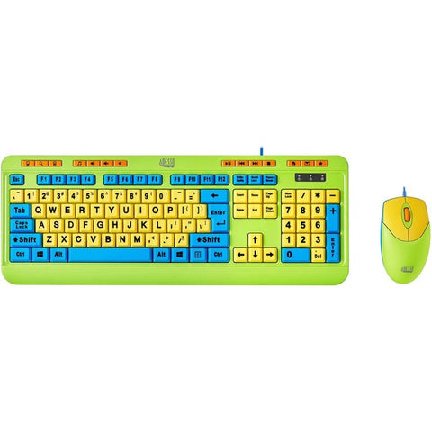 Adesso, Inc Antimicrobial Wired Kids Keyboard and Mouse Combo