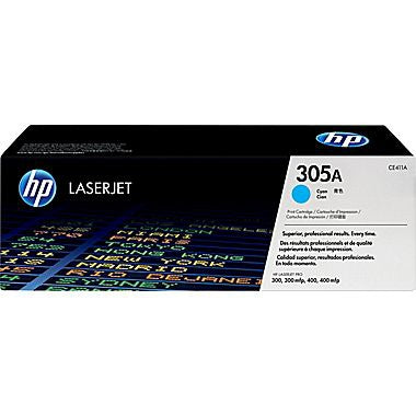 HP 305A (CE411A) Cyan Original LaserJet Toner Cartridge (2600 Yield)