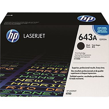 HP 643A (Q5950A) Black Original LaserJet Toner Cartridge (11000 Yield)