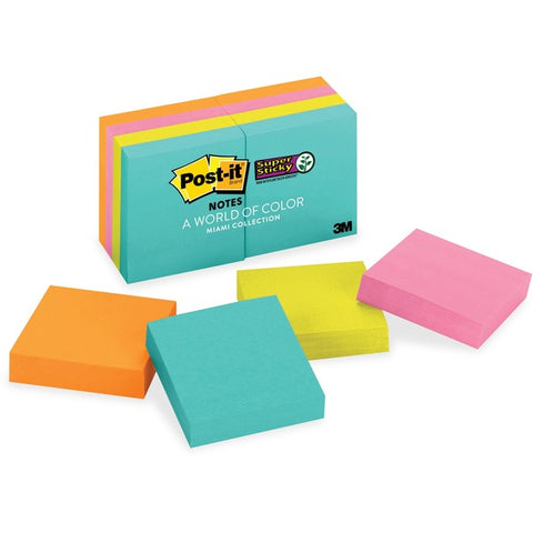 3M Miami Collection 2" Super Sticky Notes