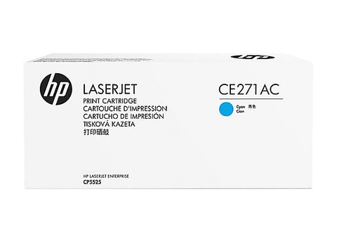 HP 650A (CE271AC) Color LaserJet CP5525 M750 Cyan Original LaserJet Contract Toner Cartridge (15000 Yield)