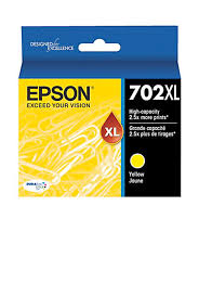 Epson (702) WF-3720 High Capacity DuraBrite Ultra Yellow Ink Cartridge w/ Sensormatic