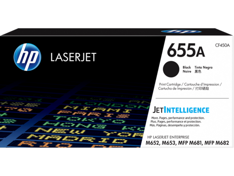 HP 655A (CF450A) Color LaserJet Enterprise M652 M653 M681 M682 Black Original LaserJet Toner Cartridge (12500 Yield)