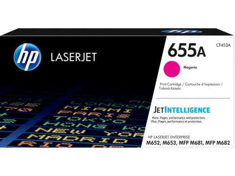 HP 655A (CF453A) Color LaserJet Enterprise M652 M653 M681 M682 Magenta Original LaserJet Toner Cartridge (10500 Yield)